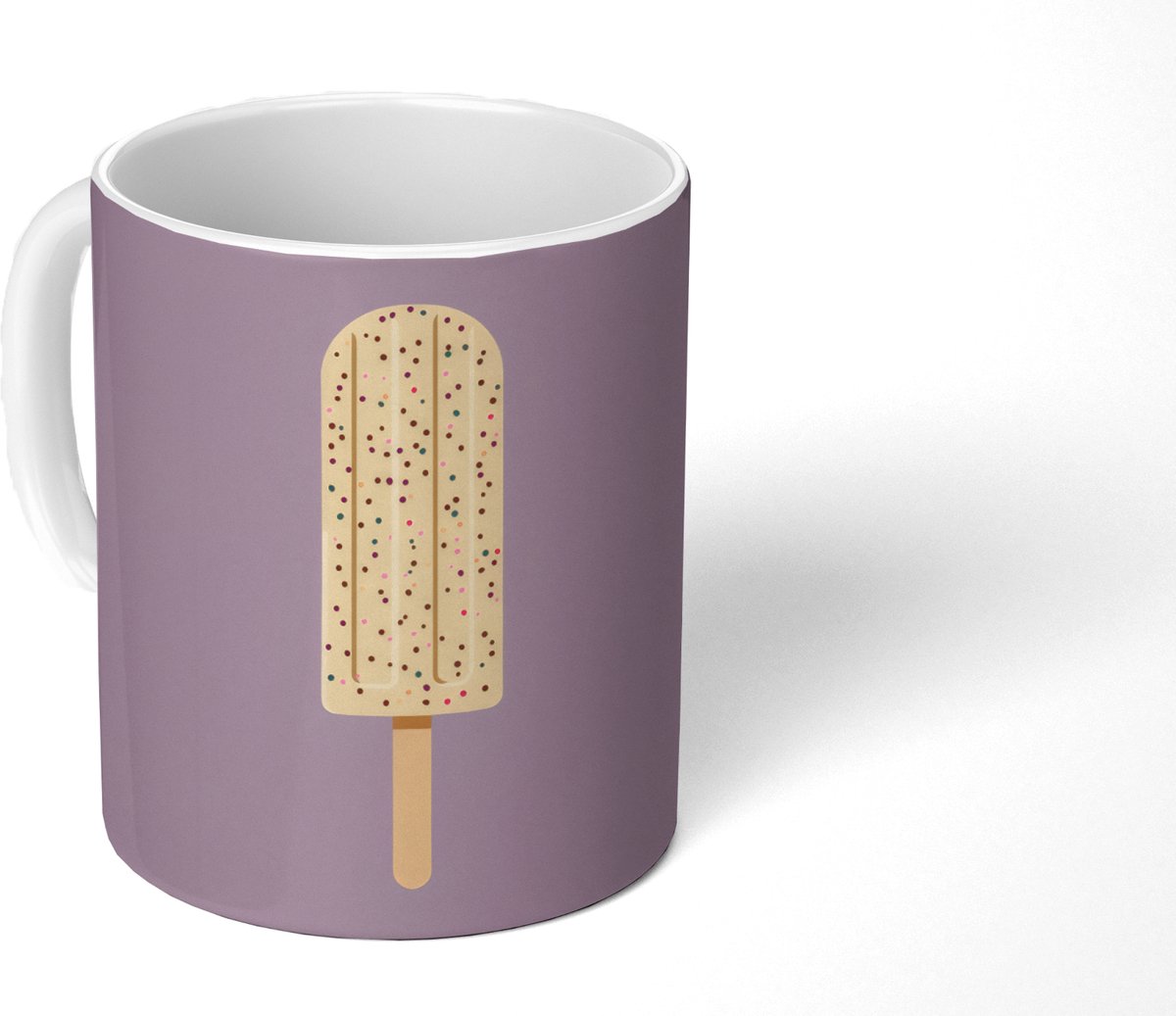 Mok - Koffiemok - Beige - Ijsje - Spikkels - Mokken - 350 ML - Beker - Koffiemokken - Theemok
