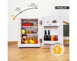 TZS First Austria Mini koelkast - Minibar - 40 liter - Vrijstaand - Volledig stil 22dB - Retro - Crème