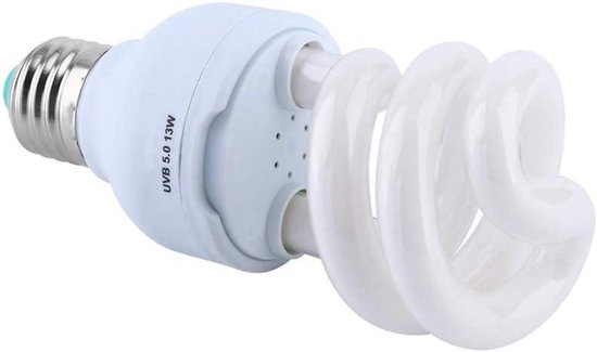 LUCKY HERP UVB lamp terrarium 23 W, reptielamp UVA UVB 150, compacte E27 lamp UVB 5.0, geschikt voor schildpadden, kippen, honden, bartagamen en andere amfibieën en reptielen