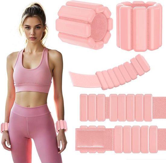 450 Gram Siliconen Pols- en Enkelgewichten - Weighted Band - 2 Stuks Gewichtsmanchetten voor Fitness en Krachttraining - Geschikt voor Thuis, Sportschool en Reizen