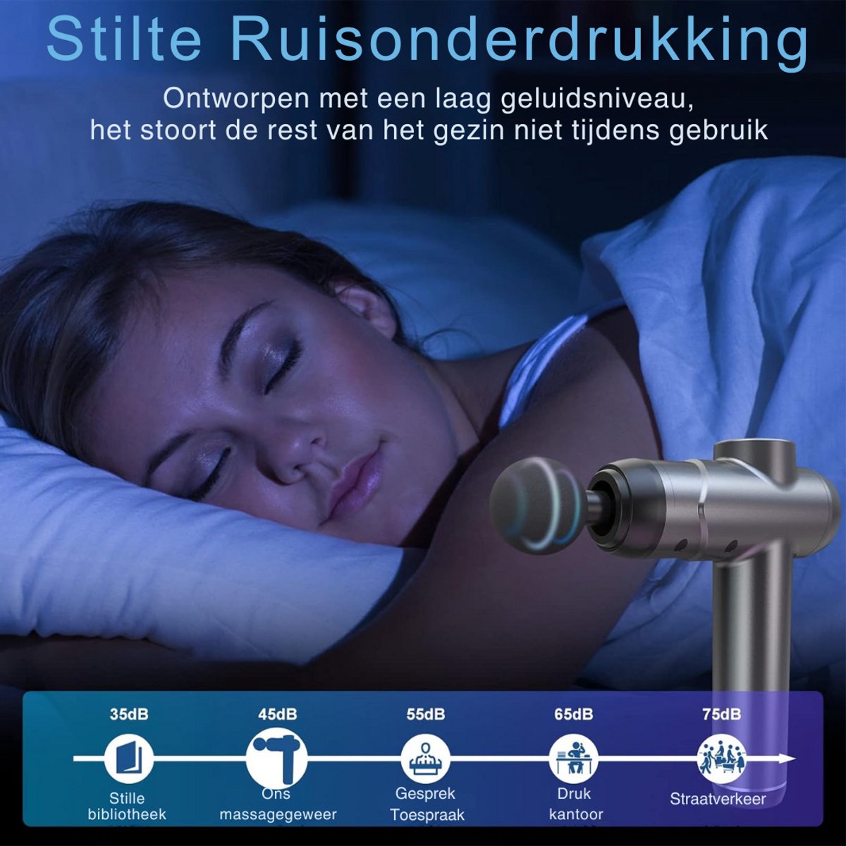 Afbeelding 3 van Zavira® Massage gun - Pistool - Theragun - 1800 mAh - Grijs