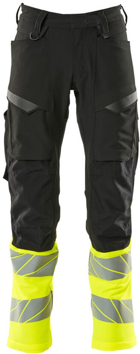 Mascot Accelerate Safe Broek met kniezakken 19879-711 - Zwart/hi-vis geel - C62 - 90