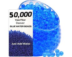 Decoratieve Waterparels voor Vaas | 50.000 Gelballen voor Bruiloft en Feesten | Blauw Kleurige Decoratie | Drijvende Kersttrend