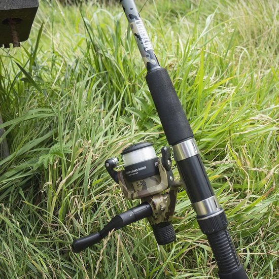 Camouflage telescopische hengelset voor forel en baars met kunstaas en rol van Fladen — afbeelding 2