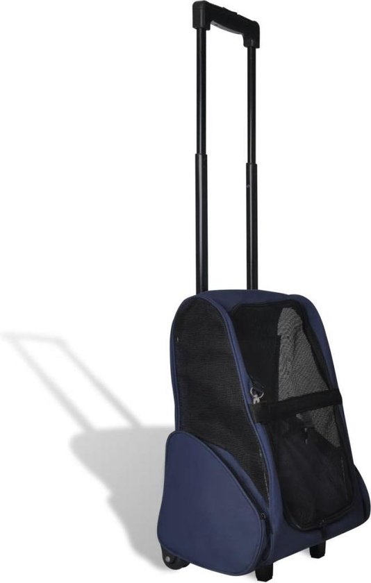 vidaXL Huisdierentrolley inklapbaar blauw