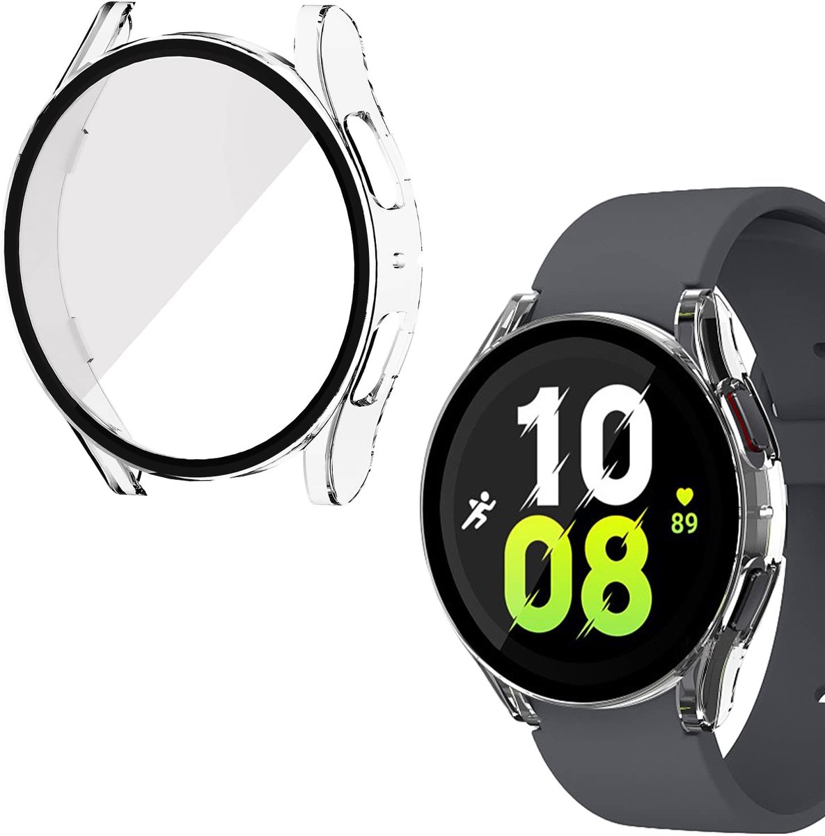 Jumada's - Horlogebescherming - Beschermplaatje - Volledige bescherming - Geschikt voor Samsung Galaxy Watch 5 - 44mm - Transparant