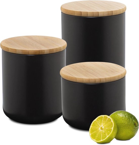 4 stuks voorraaddozen keramiek, 260 ml keramische doos met deksel