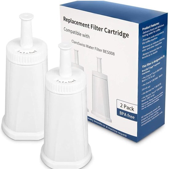 Sage Barista Water Filter for Coffee Machines for BES008 Filter SES 990/980/500/878/875/880/920/810 TÜV NSF Certified Pack of 2