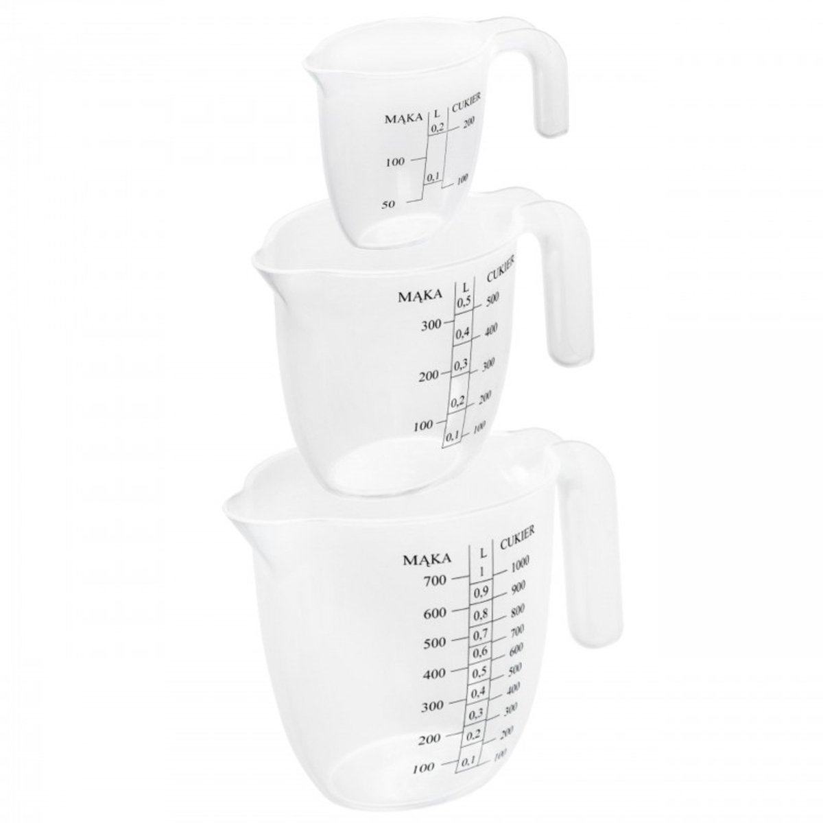 Practic - Set van 3x keuken maatbeker met schaalverdeling en handvat