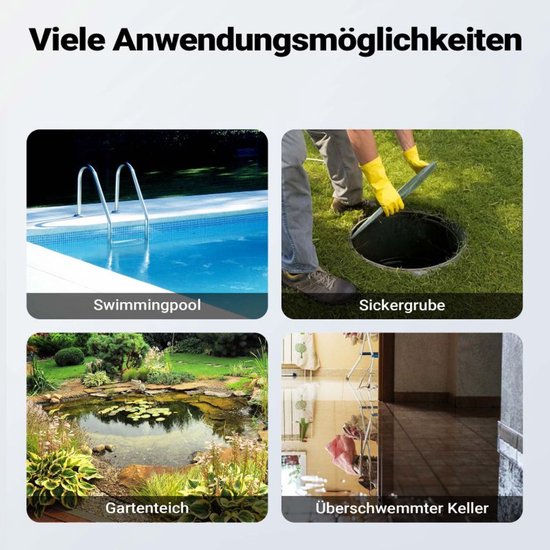 Pompe d'aspiration plate Borg Sensor - Pompe à vadrouille - Pompe submersible - vadrouille sèche jusqu'à 1 mm - 7000 l/h