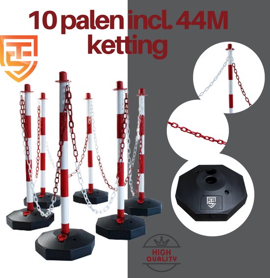 Kit palen met ketting en bord opslagzone | Seton