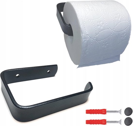 Zelfklevende toiletpapierhouder | Mat zwart | Eenvoudige installatie