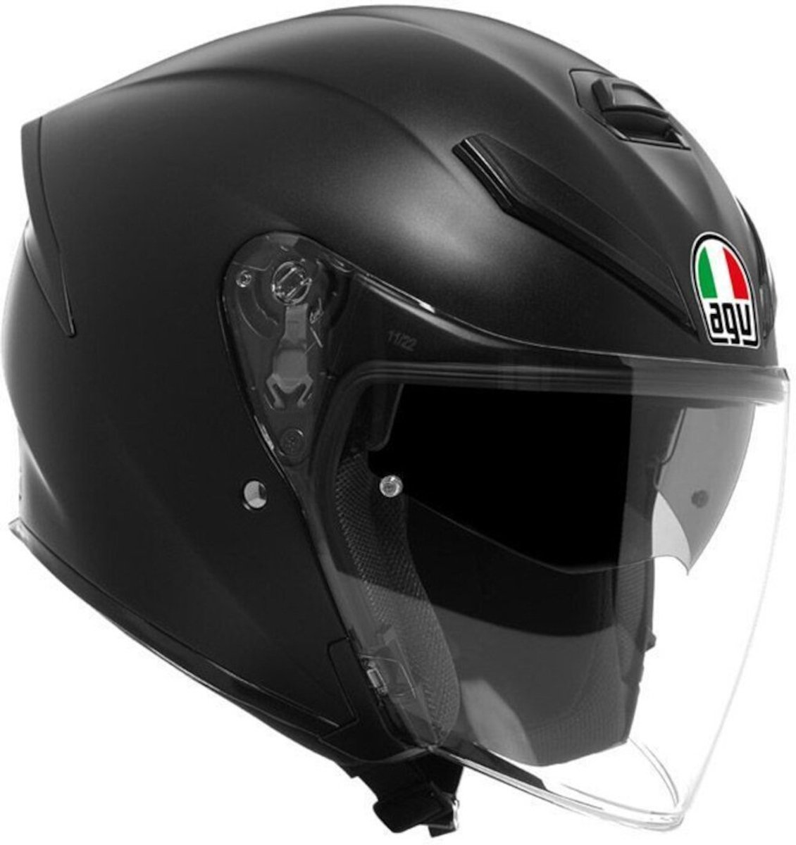 AGV K5 Jet Evo Mono Mat Zwart Jethelm - Helm