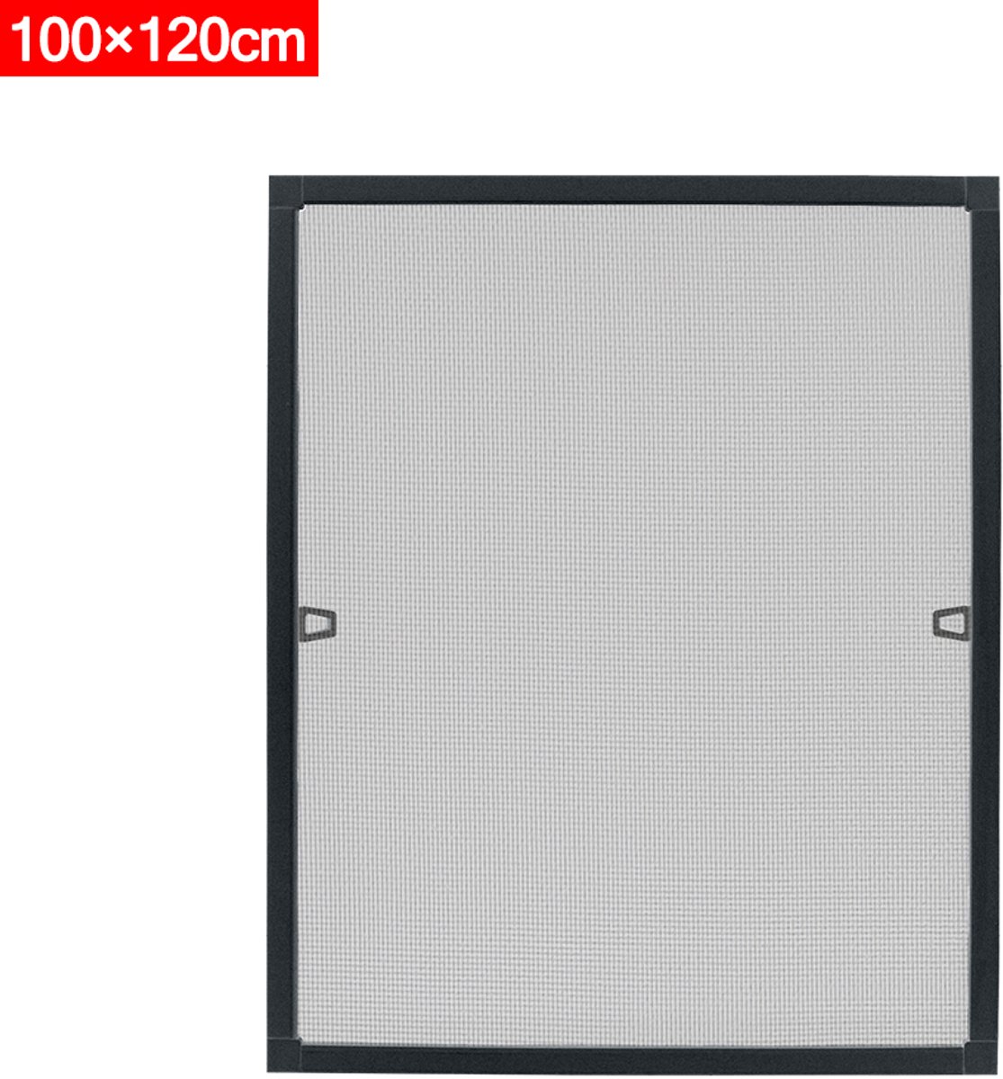 Vliegenhor raam insectenwering 100x120cm vliegenhor horgaas horgaas spanraam horgaas met aluminium frame zonder boren voor raam antraciet