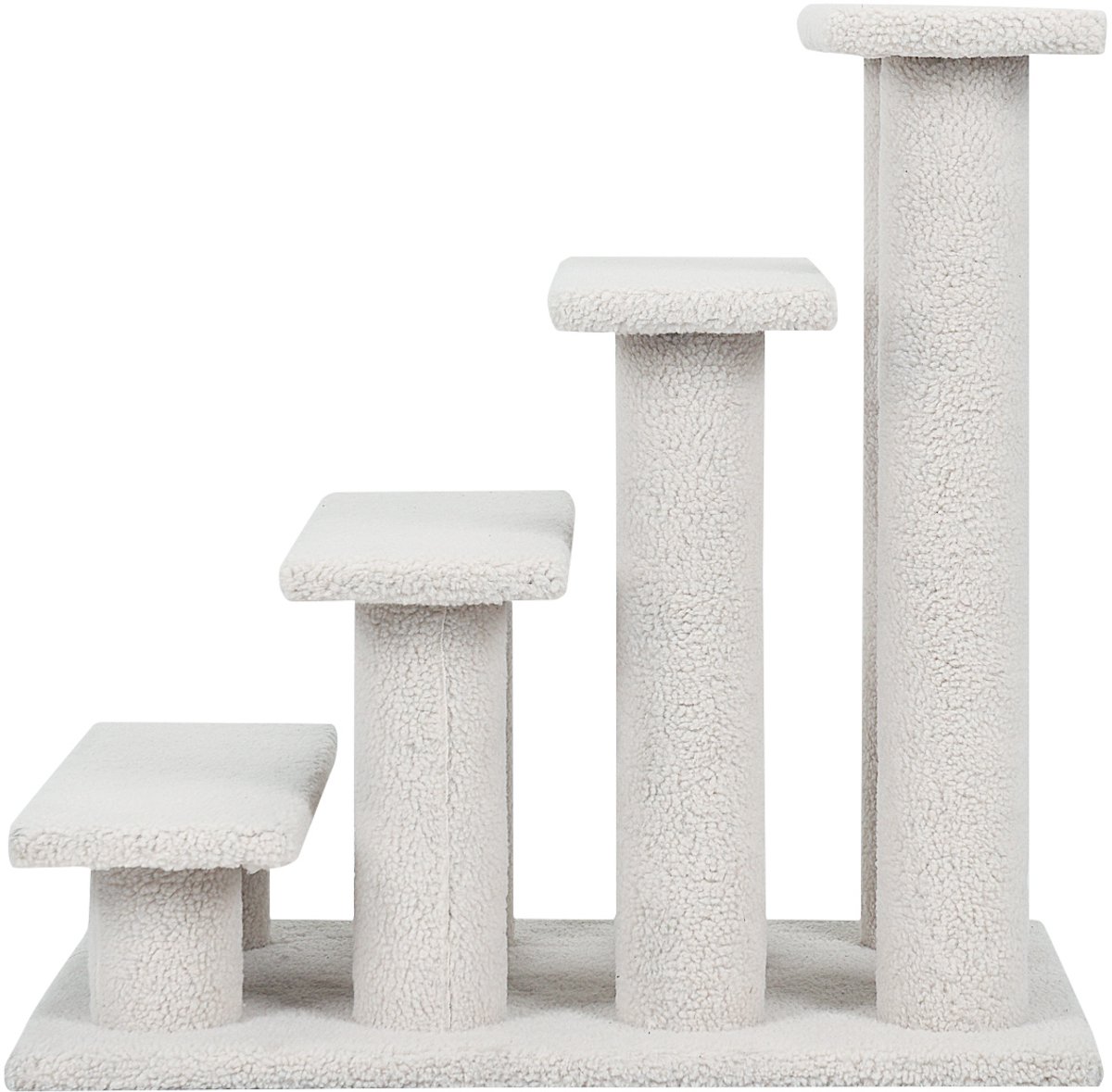COSTWAY Dierentrap, kattentrap, 4 treden, trap voor katten en honden tot 25 kg, huisdiertrap klein, hondentrap, speelboom, 61 x 41 x 60 cm, spaanplaat en kunstvlies