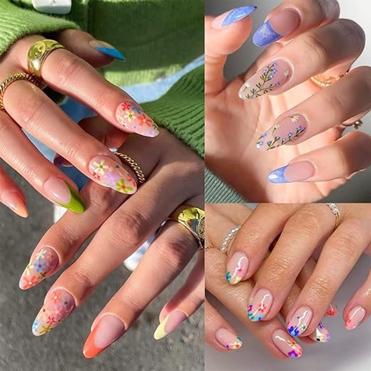 30 vellen bloemennagelstickers, 3D, zelfklevend, voor nail art, accessoires om zelf te maken