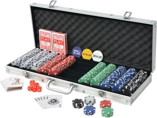 Thumbnail van een extra afbeelding van het spel vidaXL Pokerset met 500 chips aluminium