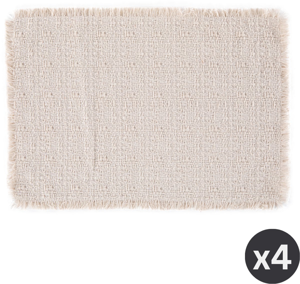 Tiseco - Placemat LINA - SET/4 - boho - stof - 33x45 cm, naturel