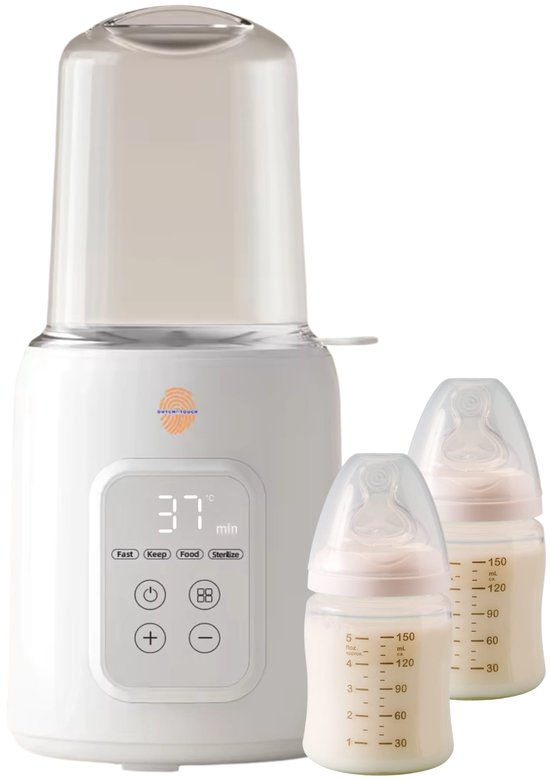 NL Touch® Milk Buddy - 8 in 1 Flessenwarmer – Babyvoeding Verwarmer & Sterilisator – Warmhoud & Ontdooi Functie – Snelle Opwarming – Wit