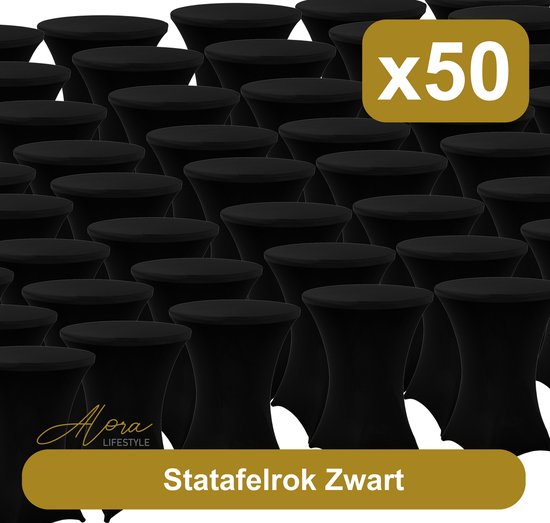 Brasq Statafelrok Antraciet Grijs - ∅80-74 X110 Cm - Set Van 2 - Statafelhoes - Stretch Rok