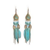 Bohemian Veertjes Oorbellen - Blauw