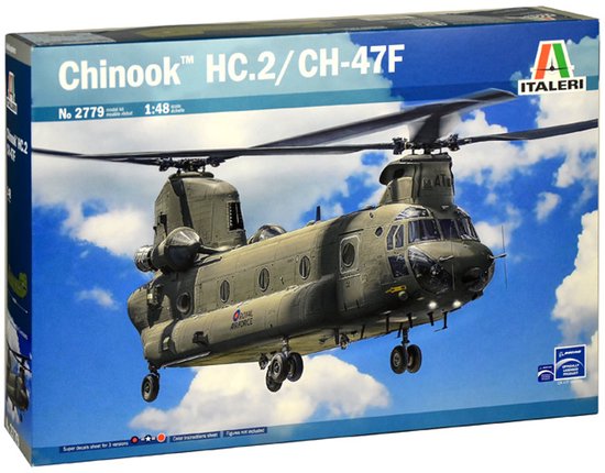 Italeri Modelbouwpakket Vliegtuigen - 2779 Chinook HC.2/CH-47F Plastic - 1:48 - Modelbouw