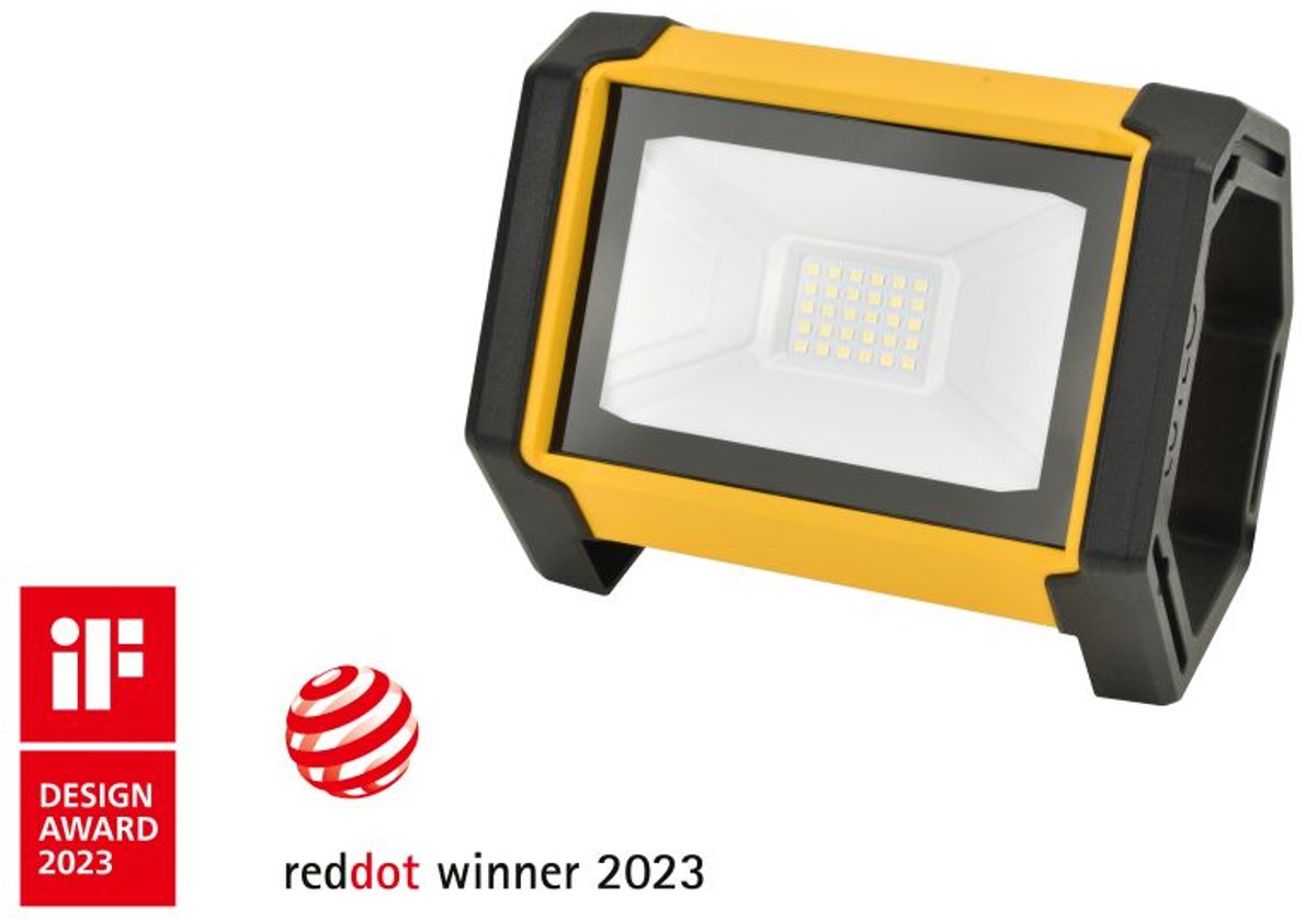 LUTEC Epta - Draagbaar LED werklicht voor buiten - AWARD WINNING DESIGN - Premium aluminium - 2700Lm krachtig licht - 5000K helder wit licht - Geel