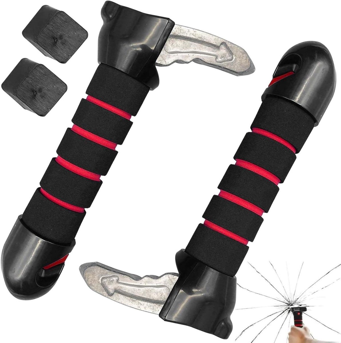 2 stuks instaphulp voor de auto deurgreep voor senioren en mobiliteitshulp (rood)