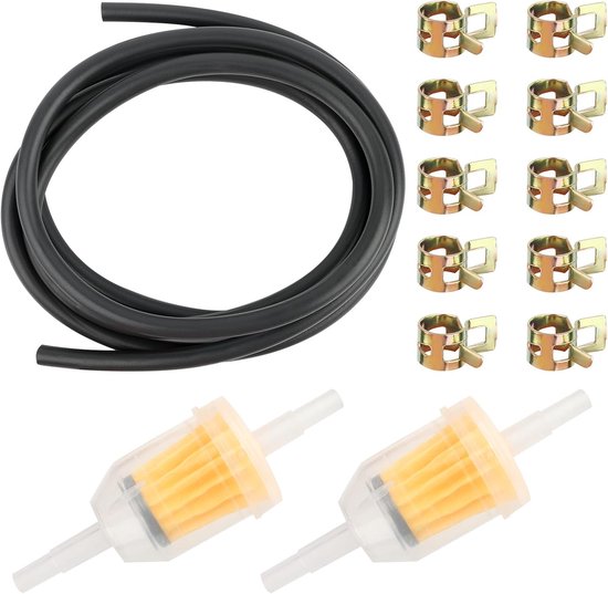 Kit Tuyau Carburant Universel 6mm - 2 Mètres Avec Filtres Et Colliers De Serrage, Pour Moto, Tondeuse, Petits Moteurs