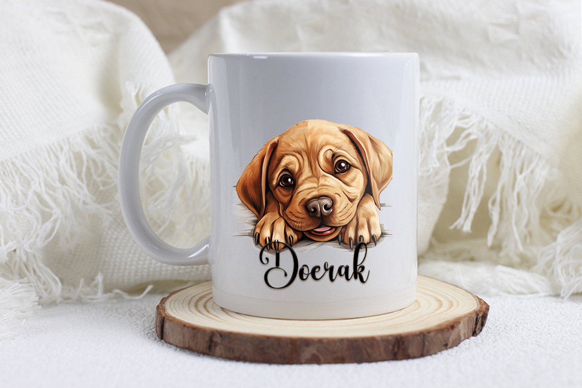 labrador bulldog mok met naam