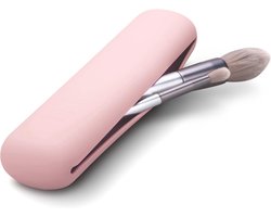 Draagbare Siliconen Make-up Borstelhouder voor Op Reis - Roze