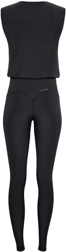 Winshape JS102LSC, Functional Comfort Jumpsuit voor dames, comfortabele stijl, fitness, vrije tijd, yoga, pilates, zwart