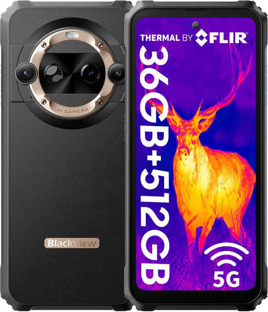 Blackview BL9000 Pro - 5G Robuuste Smartphone - 36GB+512GB - 6.78 inch - 8800mAh 120W Snel opladen - IP68 Waterdicht - Outdoor Mobiele Telefoon - Android 14 - NFC - GPS - Goud