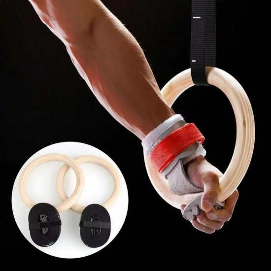Anneaux de gymnastique en bois pour fitness - 32mm - CrossFit, Gym & Calisthenics