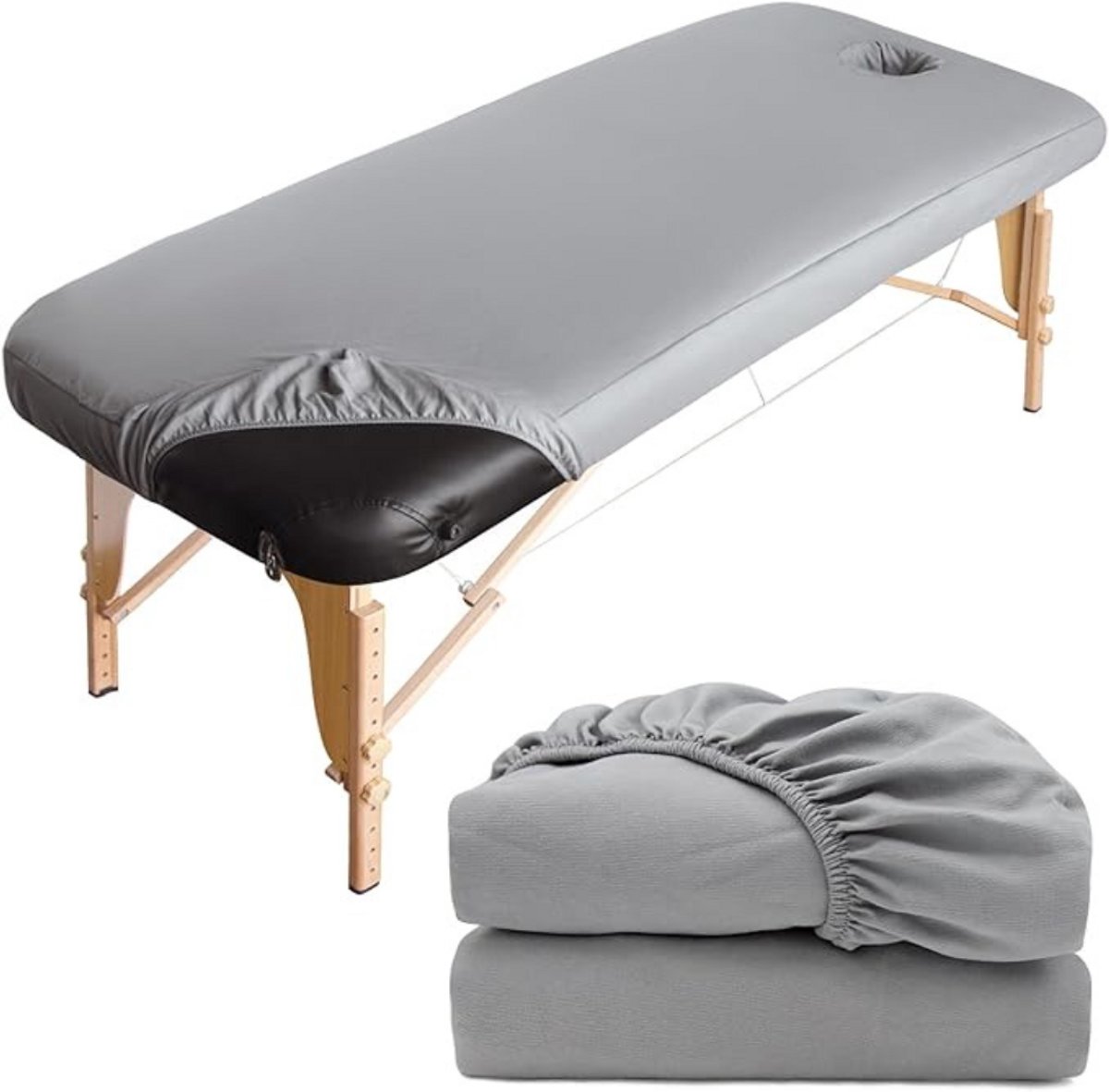 Zylo® Massagetafel Hoeslaken - Massagetafel - Massagetafel Inklapbaar - v190 x 70 x 10 cm - Grijs