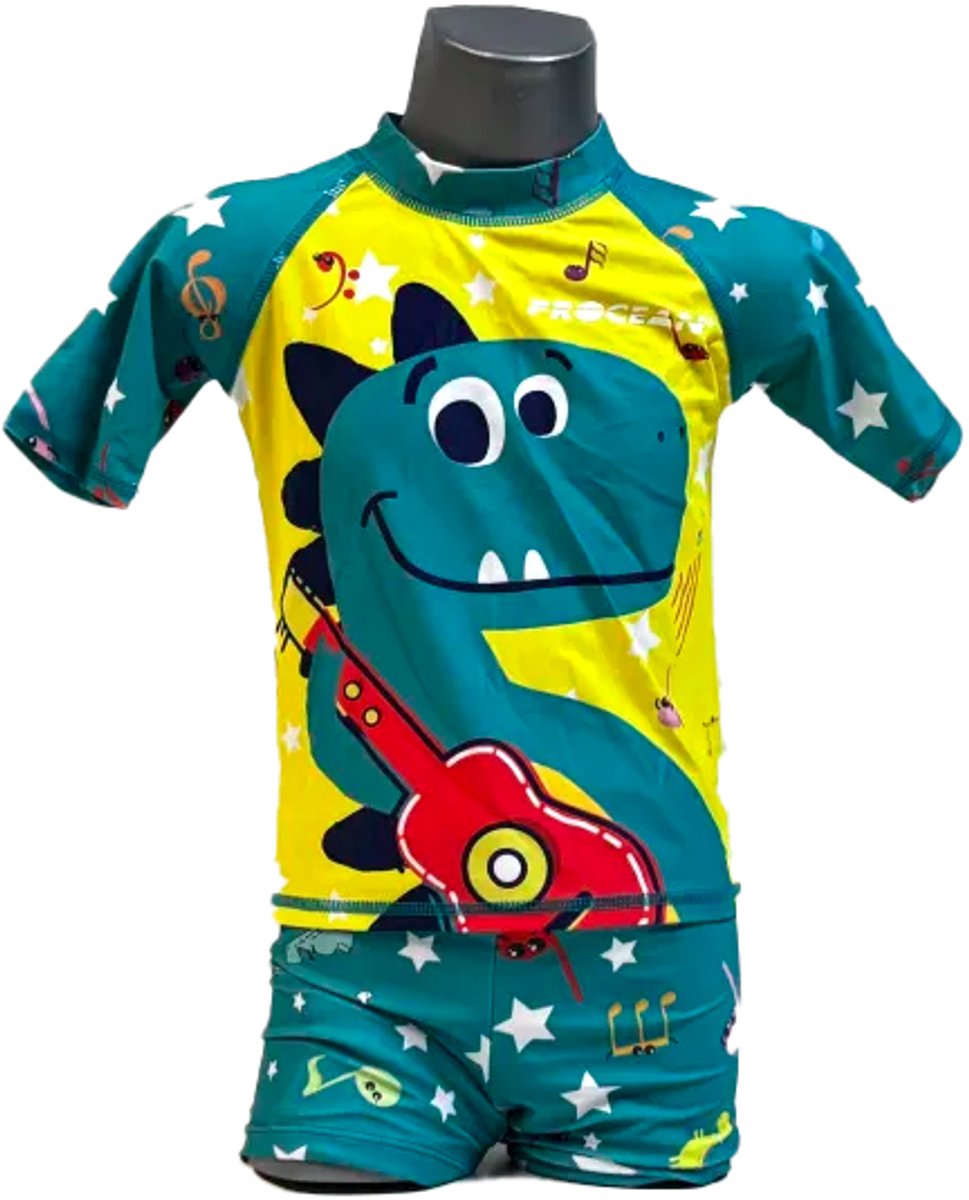 Procean - zwemkleding- voor kinderen - UV-werend - geel/groene dino - maat 152