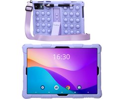 TinyPlay kindertablet Maxi V2 - Android 14 - 10 inch - 64GB+64SD - 4GB+4GB Virtual RAM - 6000 mAh batterij - Ouderlijk toezicht - kindertablet vanaf 3 jaar - Octa-core processor - Tablet kinderen - Styluspen, Draagriem, Glazen screenprotector - Paars