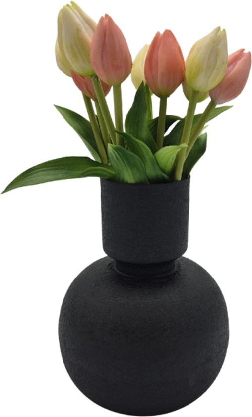 Deco4yourhome® - Vaas - Scandinavische Stijl - Zwart - 20cm