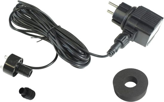 CLGarden Beleuchtung Set für Springbrunnen mit 3 warmweißen LED Ringen IP44 12V Trafo 10 Meter Verbindungskabel und 3er Verteiler für LED Kranz DIY