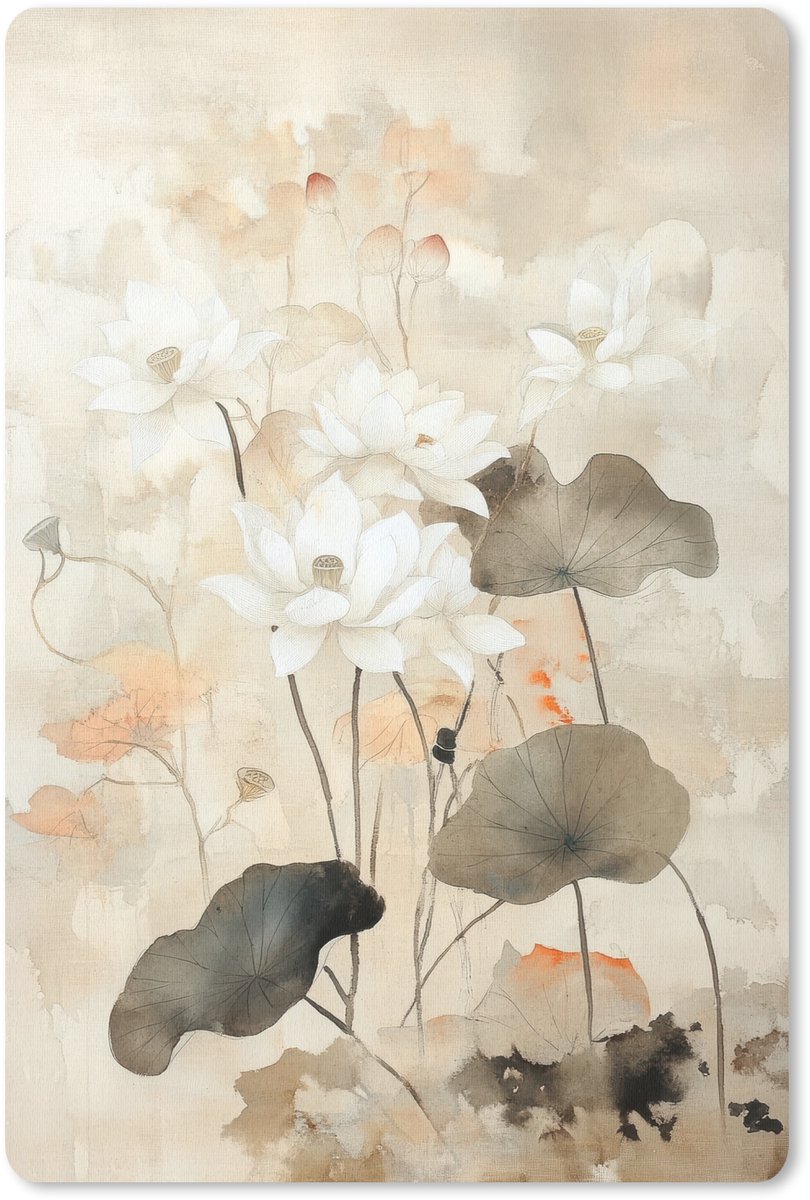 Muismat 18x27 cm - Mousepad Bloemen - Japandi - Wabi sabi - Muismatten