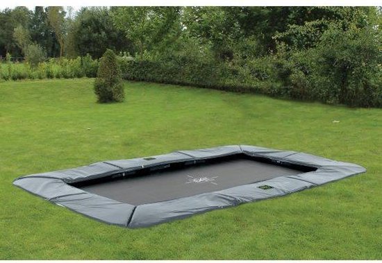 EXIT groundlevel trampoline 244x427cm grijs bol.com