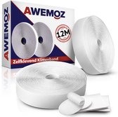 AWEMOZ® auto-adhésif Fermetures velcro - Velcro Witte - 2 x 12 m Velcro Tape - 2 cm de large