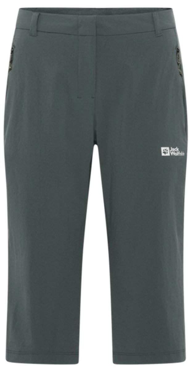 Jack Wolfskin Hikeout 3/4 Pants Women Capri Dames Slate Groen