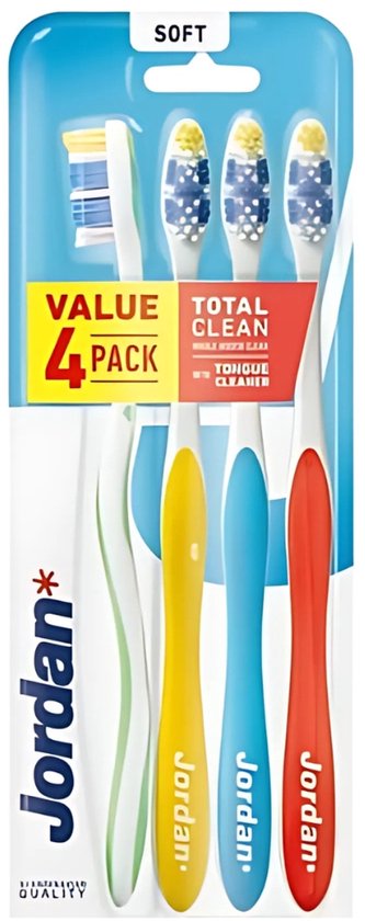 Jordan - Total Clean - Tandenborstels Soft - 4 Tandenborstels