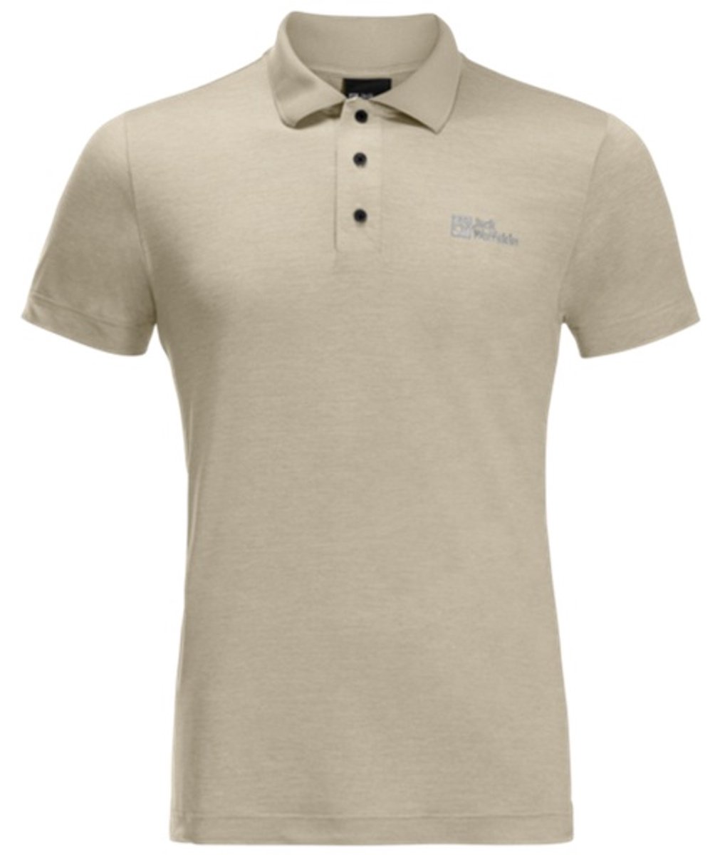 Jack Wolfskin TRAVEL POLO M Heren Outdoorshirt - stone heather - Maat 3XL