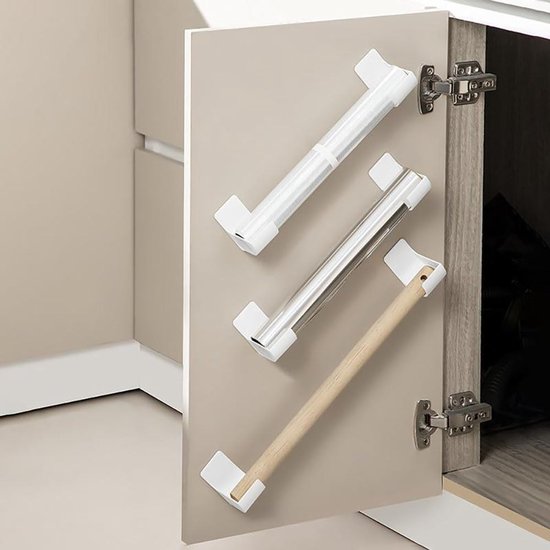 Allecto Plus - 4 Paar Wandgemonteerde Afvalzakhouders In Het Wit Afvalzakdispenser Voor Tinfolie Waspapier En Vuilniszak