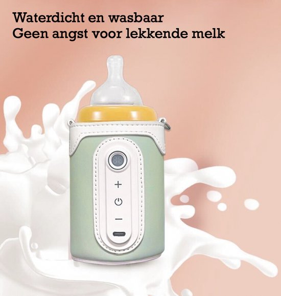KYDDOI Flessenwarmer - Flessenwarmer onderweg - 40°C tot 65°C 26 versnellingen - moet opladen, via auto-energie, mobiele telefoonoplader, mobiele powerbank - Roze van Merkloos — afbeelding 3