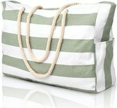 Strandtas XXL familie strepen weekender - dames badtas waterdichte tas shopper grote zwemtas tote bag met ritssluiting