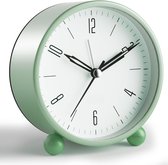 Tyme Wekker Analoog - Zonder Tikgeluid - Met Alarm - Incl. Verlichting - Kinderen tot Senioren - voor Slaapkamer - Groen