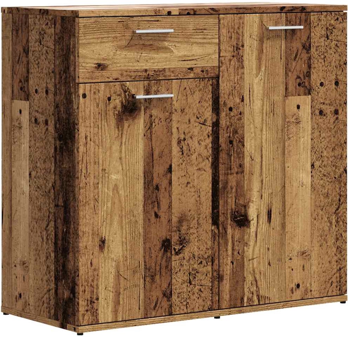 vidaXL - Dressoir - 80x36x75 - cm - bewerkt - hout - artisanaal - eikenkleur